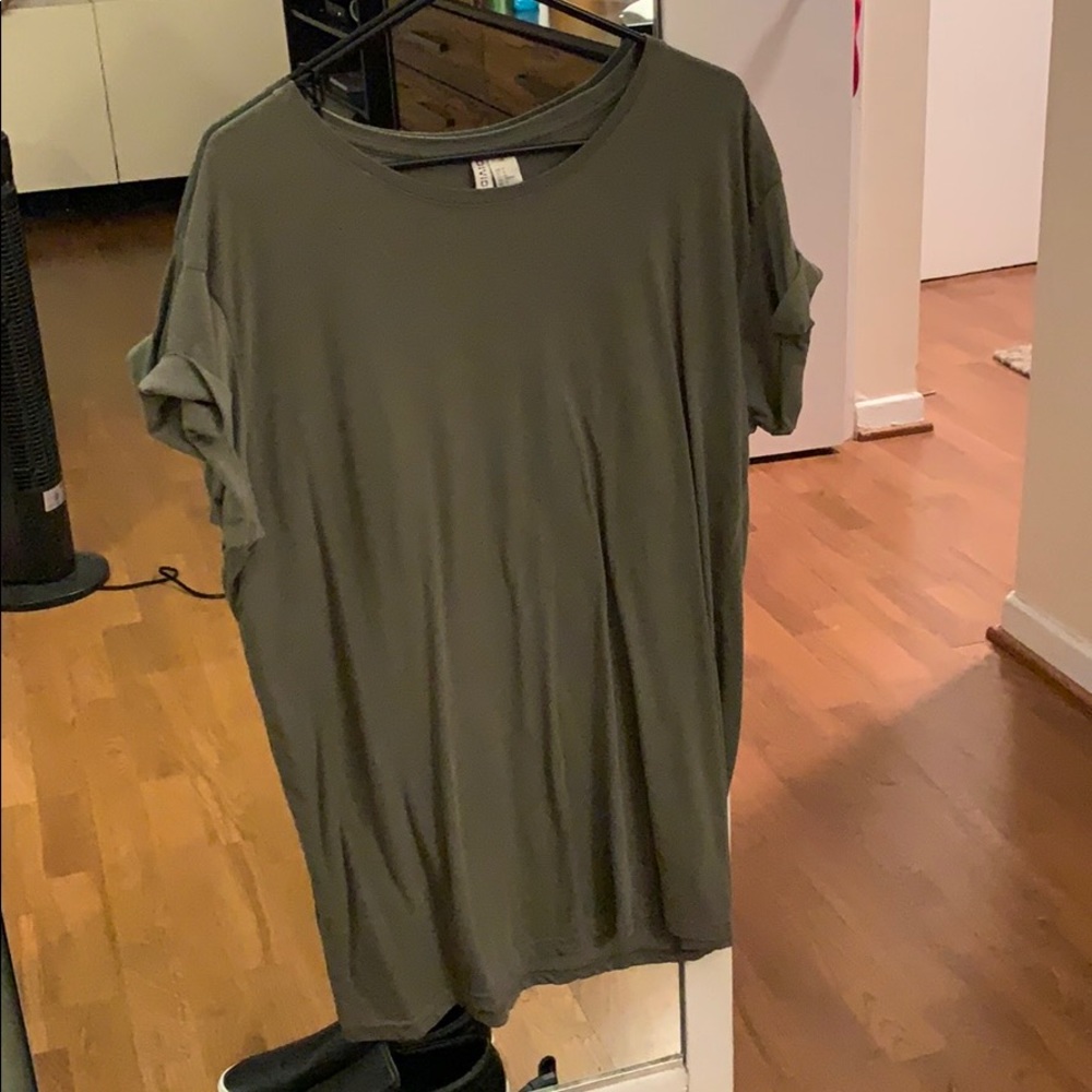 H&M olive green T-shirt dress